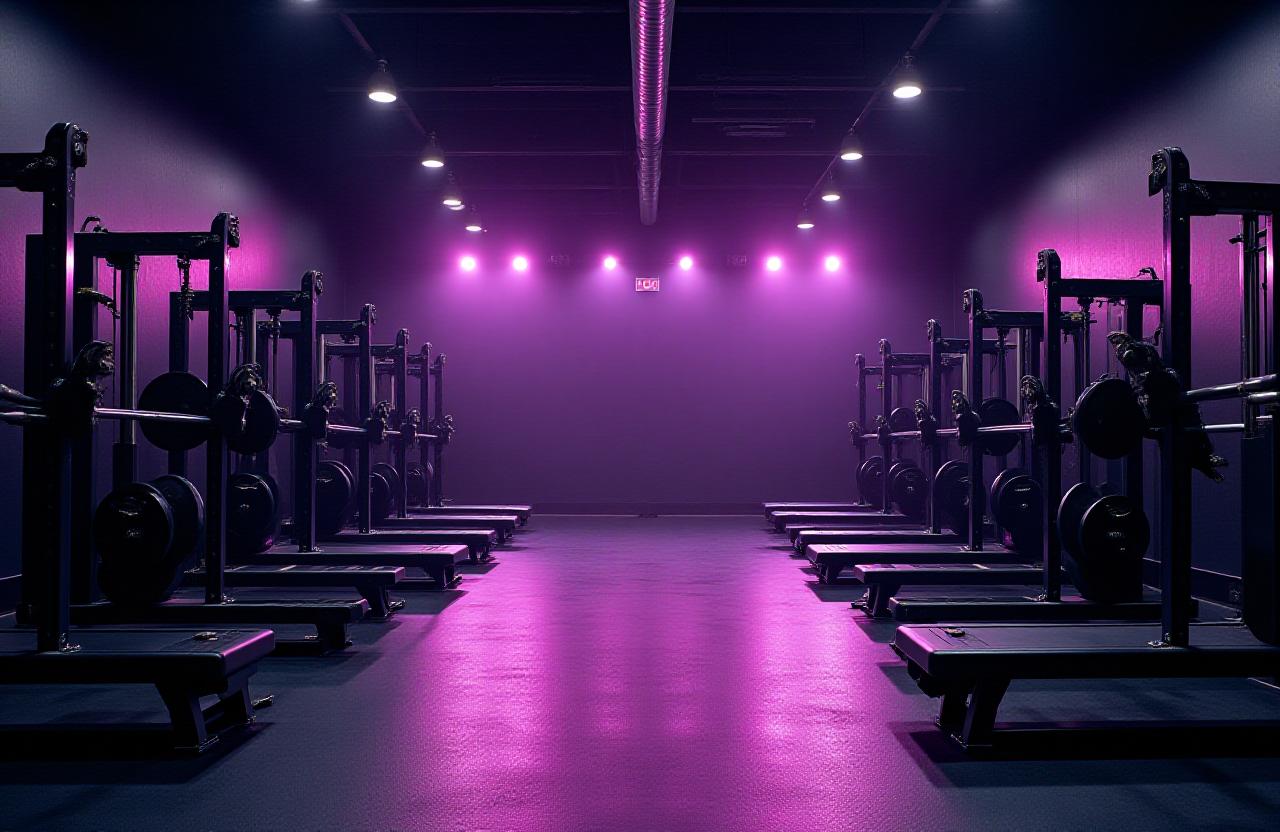 High-contrast interior of Borealis Iron Gym